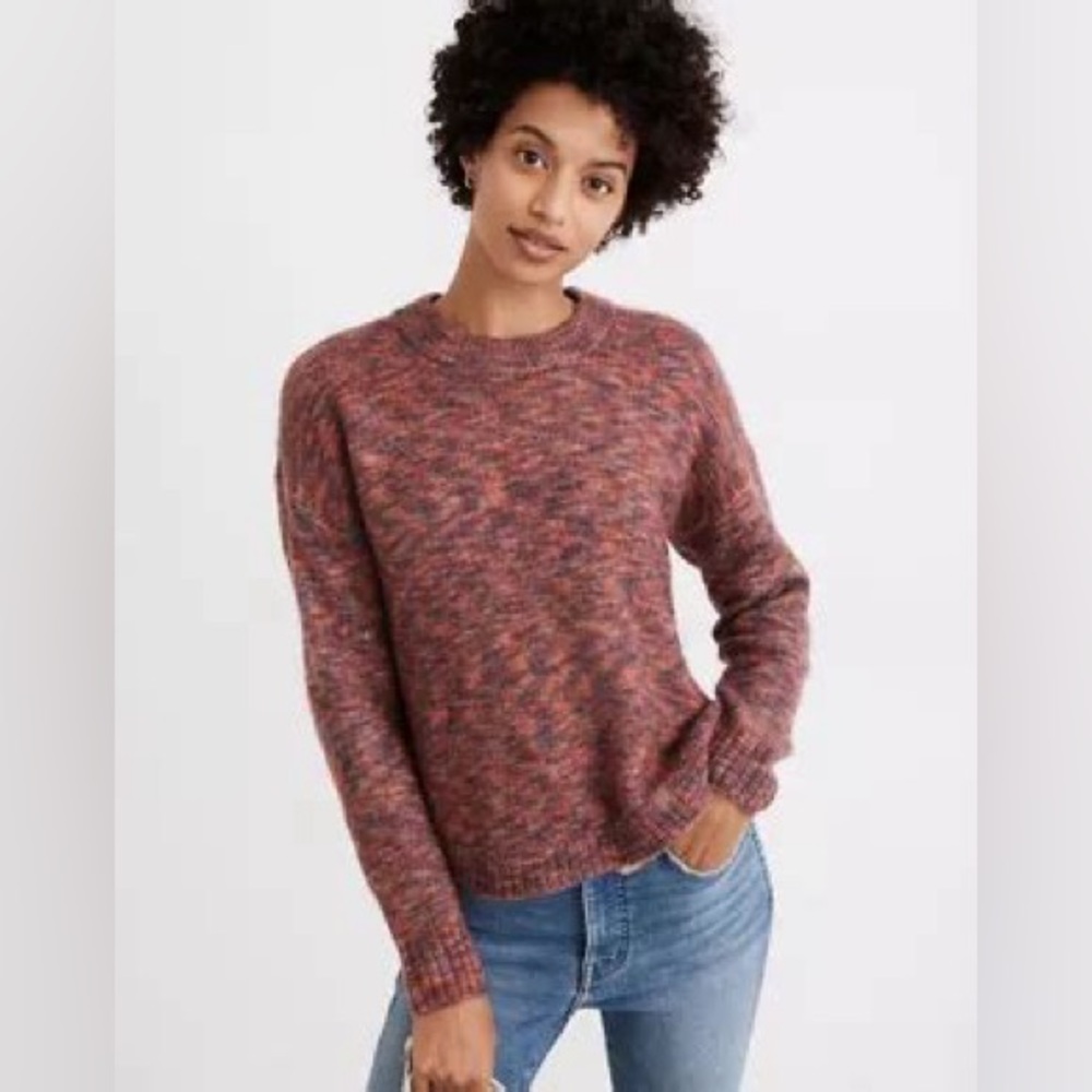 Madewell Spaced-Dyed Birchmont Side Button Sweater Size L